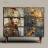 Papier decoupage morwowy FPA1011, Seria Inspired by Klimt, kobiety, zloto, dekoracyjne wzory, kamienie szlachetne, mozaiki, motywy secesyjne * Mulberry decoupage paper FPA1011, women, gold, decorative patterns, gemstones, mosaics, Art Nouveau motifs *Pape